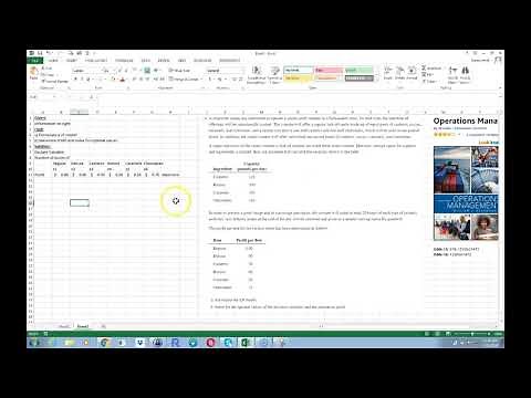 Formulate and Solve a Linear Programming problem on Excel
