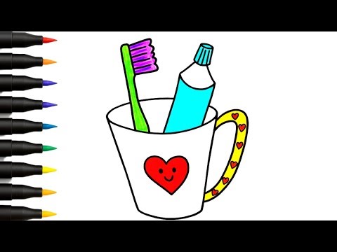 How to Draw Toothpaste & Toothbrush 🪥Cute & Easy Drawing Tutorial