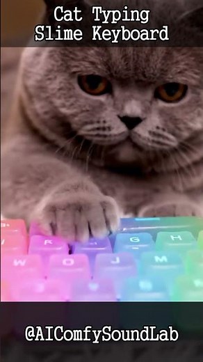 Cat Typing on a Slime Keyboard | Relaxing ASMR Sounds #keyboard #satisfying