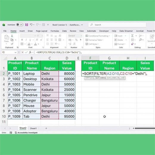 #excel #dataextractor #exceltips #spreadsheetmagic #exceltricks | Learn SORT and Filter
