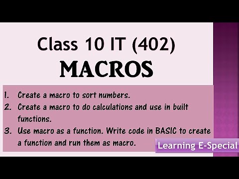 Macros class 10 it 402| Create Macros Class10 IT | using macro as a function | macros class 10