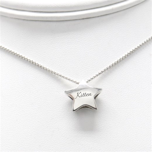 Personalized Sub Collar Tag • BDSM Pet Name Tag • Sterling Silver Star Tag • Custom Engraving • Submissive Collar Charm - Etsy