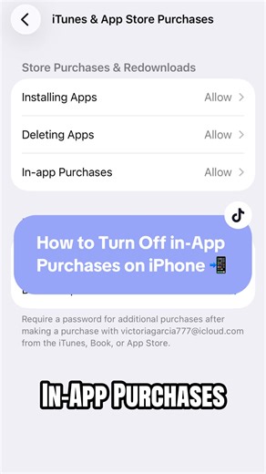How to Disable all in-App Purchases on iPhone 📲 #iPhoneTips #Apple #iOS #ParentalControls #iPhone Step-by-Step Guide: To turn off all in-app purchases on your iPhone, use Apple Support's Screen Time feature by going to Settings > Screen Time > Content & Privacy Restrictions > iTunes & App Store Purchases, then select