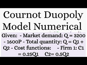 Cournot Duopoly Model Numerical #duopoly #mathematicaleconomics #calculus