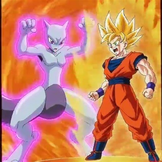 Goku vs Frieza I mean Mewtwo 😂