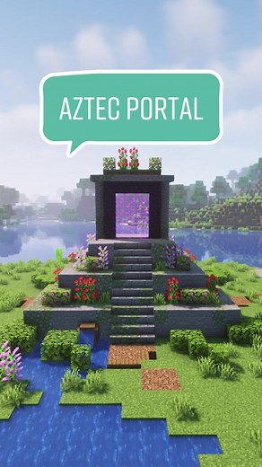 🌺 overgrown aztec nether portal! follow for more videos just like this. #minecraft #minecraftbuilding #stopmotion #minecrafter #minecrafts
