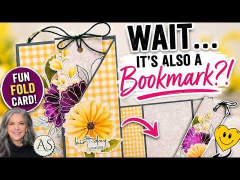 This Fun Fold Card Hides a Bookmark! | Easy Foiled Card Tutorial
