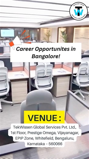 Bengaluru Social on Instagram: "🌟 #CareerOpportunity in Bangalore! 🌟 Hello All! Looking to kick-start your career in a dynamic and supportive environment? #TekWissen is conducting a Walk-in Drive for 30+ Recruiter Positions in US Staffing! This is an incredible opportunity for freshers and early-career professionals to join a global team, work in night shifts, and build a career you’ll be proud of. They are a global tech consulting and workforce solutions partner with over 15 years of experien