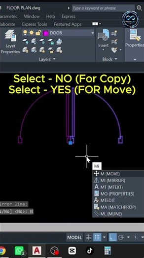 Mirror Command Autocad || ‪@InfinityTechLab‬