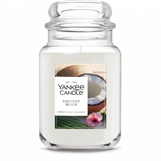 Yankee Candle Coconut Beach Original Large Jar Scented Candles, 22 oz
