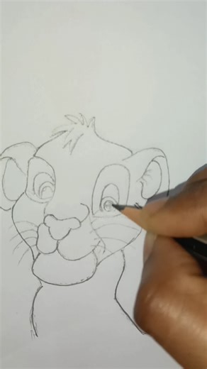 Easy Young Simba Pencil ✏️ Drawing. #artist #drawing #art #love #cute #shorts #short #painting