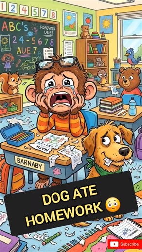 Dog Eats Homework Before School 😂 | Funny Animal Shorts