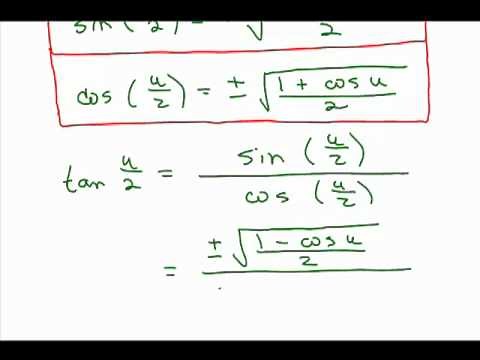 Derive Trig Half Angle Identities