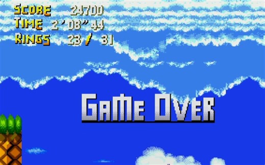 《Sonic Classic 1 (PC Ver.)》这次是有点进步了，可是……（游戏本游：这一关不是你自己调出来的嘛？）