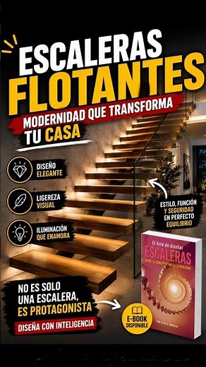Escaleras flotantes en casas modernas