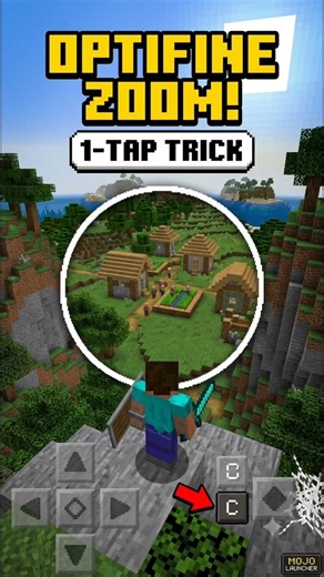 Stop Crafting Spyglasses! 1-Tap Zoom in Mojo Launcher 🔍 #shorts #minecraft
