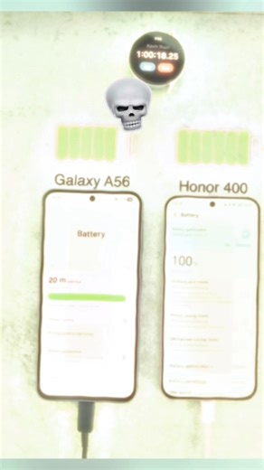 Samsung a56 vs honor 400 battery test☠️💀