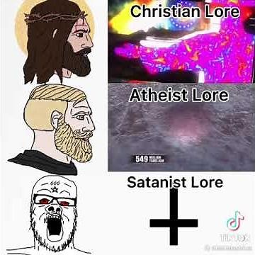 Atheist lore vs Christian lore (shitty poorly made meme)