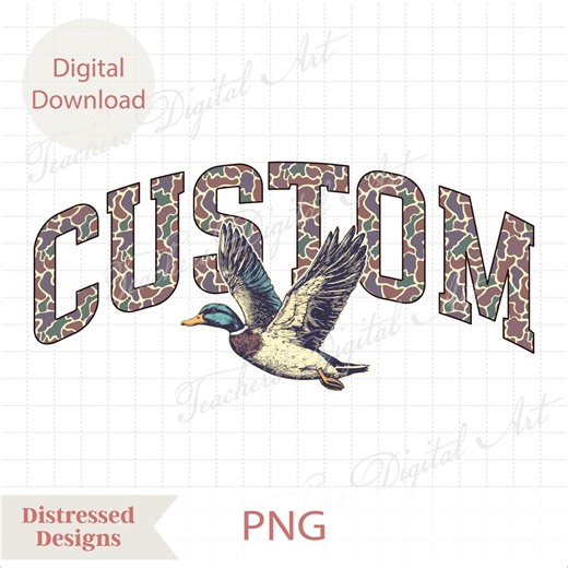Custom Duck Camo Name PNG, Personalized Army Camo Text, Military Style Digital Download, Old School Camouflage Word, Clean Distressed Design - Etsy