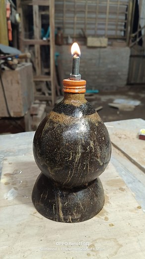 #coconut #shell #kerosene #oil #old #lamp #creativity #craft #handmade #short #story | Woodworkers Tamil