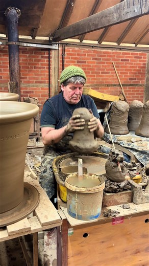 Handmade Wild Clay Flower Pots on the Wheel