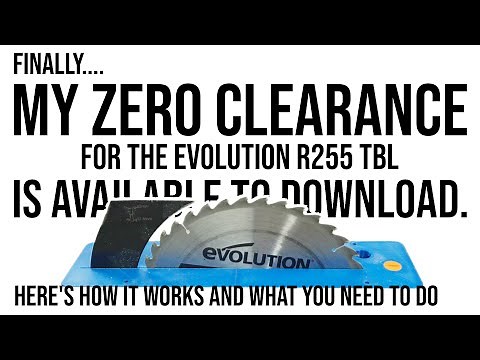 Evolution Zero Clearance Plate | DIY 3D Printed Insert for R255TBL Table Saw