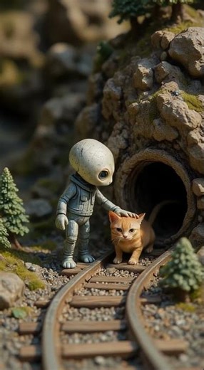 🎥 Alien & Cat Edition 🧵🛤️異星人と猫の物語 🎬🌠#cute #alien #shorts #viral