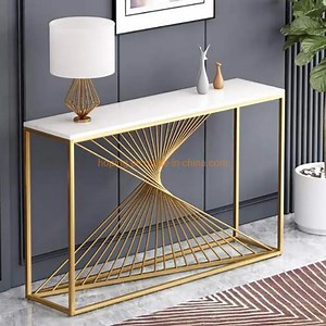 [Hot Item] High-End European-Style Console Table Light Luxury Marble Console Table for Hotel Lobby Living Room