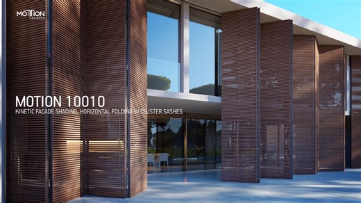 Motion Facades on Instagram: "Motion 10010 – Kinetic Façade Folding Shading System! Meet Motion 10010, a smart kinetic façade folding shading system designed for performance, flexibility, and architectural impact. The system features clusters of four or six connected moving sashes operating along a horizontal axis, available in both manual and electric configurations. Each sash can reach a maximum width of 1.2 meters and a height of up to 5 meters. In its standard setup, Motion 10010 is installe