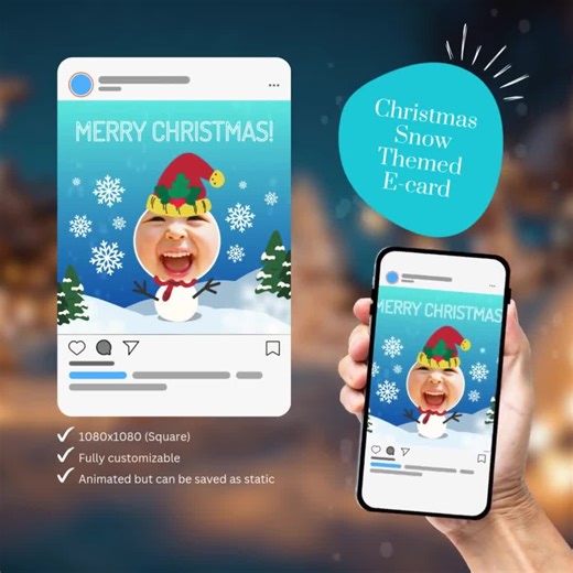 Animated Christmas E-card Template, Winter Theme (digital Download) - Etsy