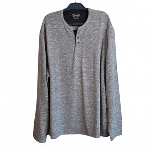 Woodys Mens Henley Heathered Gray XXL NWOT