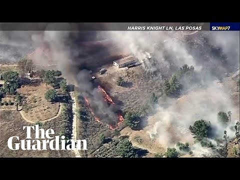 Aerial footage shows scale of wildfires burning in California