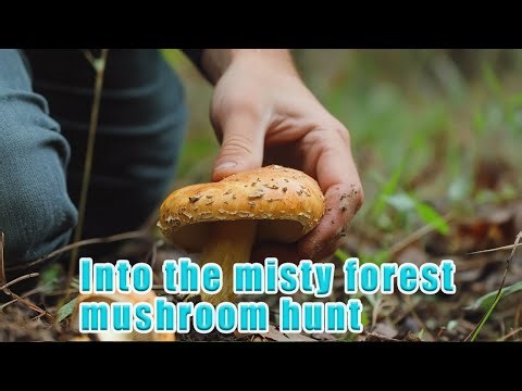 Into the misty forest mushroom hunt after the first snow