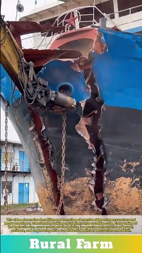 Ship demolition excavator power: Insane Demolition How Giant Ships are Recycled by Heavy Machinery