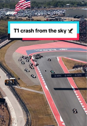Vista aérea del accidente en la carrera F1