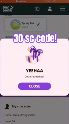 New Star Coins code! 🌟 #sso #starstableonline #starstable #ssocodes