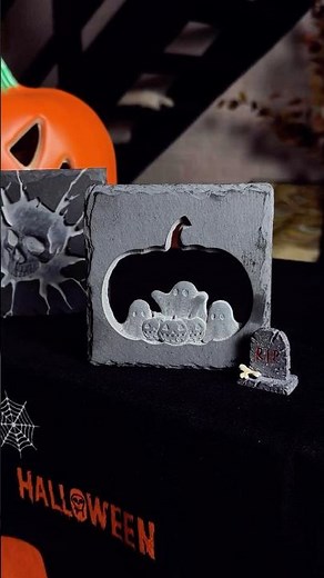 Halloween Pumpkin Stone Coast Laser Embossing with xTool F1 Ultra Laser
