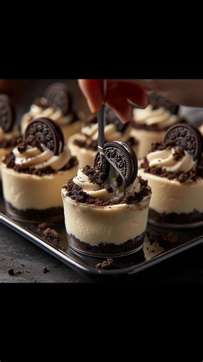 🍰 Oreo Cheesecake Cups 🍪 Get ready for a sweet treat that’s as cute as it is delicious! These little cheesecake cups are packed with that classic Oreo flavor, and they’re so easy to whip up. You’re gonna love 'em! 😍🎉 🥘 Ingredients: • 1 package Oreo cookies • 2 tablespoons butter, melted • 8 oz cream cheese, softened .... 👇 Full Recipe in Comment 💬 | Easy Recipes Box