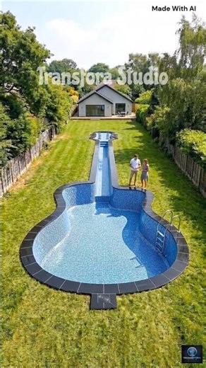 Guitar Shape Pool Transformation #shorts
