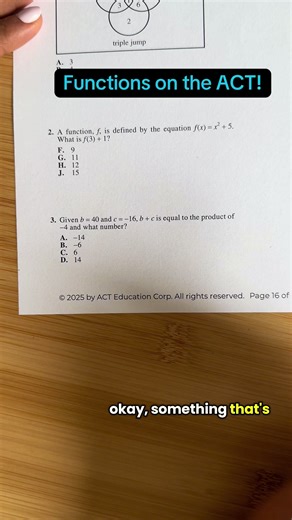 functions! Could you do this one?? Follow for more! #algebra #highschool #sat #functions #studytok