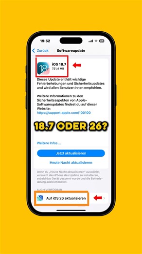 Apple iOS Update: 18.7 oder 26? 🤯