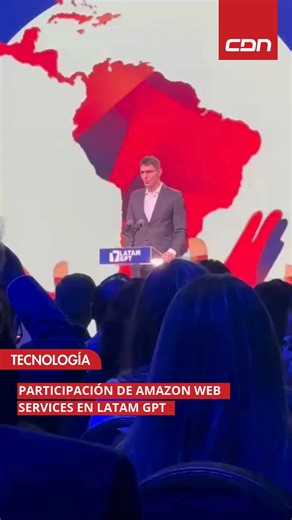 CDN 37 | Canal de Noticias on Instagram: "Rafael Mattje, jefe de Amazon Web Service, en el lanzamiento de Latam GPT. Amazon es un aliado de la iniciativa y aporta en la inversión de infraestructura para fortalecer el desarrollo de Latam GPT. Amplía esta y otras informaciones en el enlace de nuestra bio. Consulta más contenidos en http://Linkin.bio. #CDN #CDN37 #Noticias #NoticiasRD #RepúblicaDominicana #Tecnología #LatamGPT #Cenia #AmazonWebServices #AWS #InteligenciaArtificial #IA #TecnologíaLa
