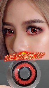 Unleash the mystery with our New Twilight Red contacts! 🔥 Perfect for a bold, fiery vampire look! 👁️🩸 #HoneyColor #HalloweenContacts #RedContacts | HoneyColor.com