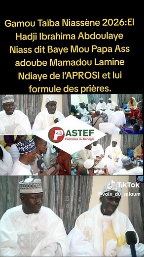Gamou Taïba Niassène 2026:El Hadji Ibrahima Abdoulaye Niass dit Baye Mou Papa Ass adoube Mamadou Lamine Ndiaye de l’APROSI et lui formule des prières.#ousmanesonko#lissndiago #amethndiaye #amethndiaye#taphatine