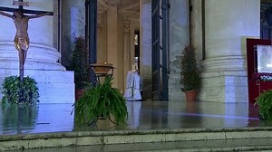 Catholic Sat. Pope Francis imparts the Urbi et Orbi Blessing to Rome and to the World in an empty and rain-covered Saint Peter's Square. The blessing was in the form of a Eucharistic Benediction in a world gripped by the COVID-19 pandemic. The coronavirus has killed more than 26,000 people to date. | Catholic Chat and More