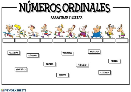 Los números ordinales worksheet