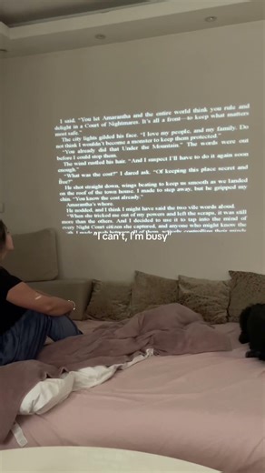 Projector 🤝 reading in bed #booktok #reading #books