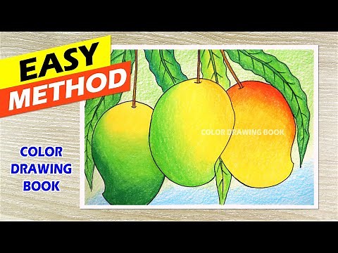 How to draw mango step by step, Mango drawing easy