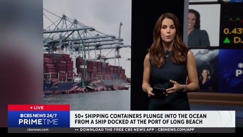 Video shows moment shipping containers started falling into Port of Long Beach