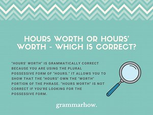Hours Worth or Hours' Worth? (Apostrophe or Not)